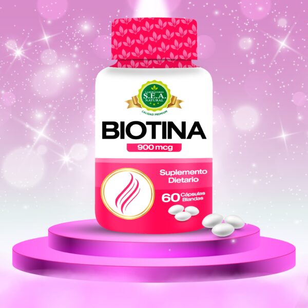 Second image of Biotina 900mcg 60 capsulas